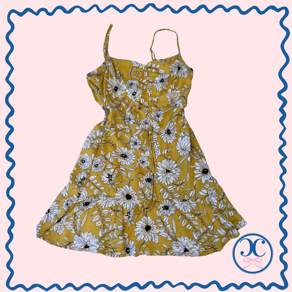 Floral Yellow Mini Dress